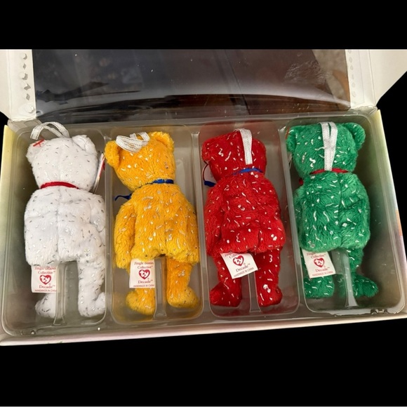 TY Jingle Beanie Babies - Set of 4 DECADE Bears | Complete Boxed Set - Picture 3 of 6